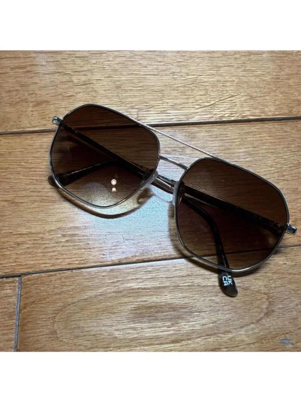 AIRE Corvus Aviator Sunglasses Brown Lens Gold Metal Frame Unisex Classic